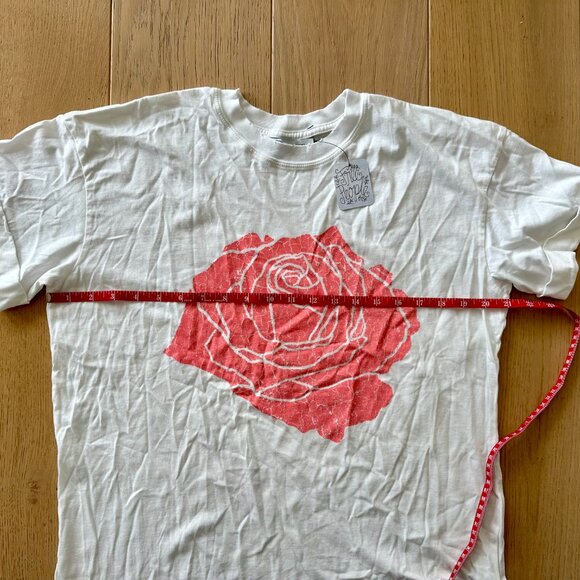 Free People x Girl Dangerous Crackled Rose Boyfriend Tee in Pink and White NWT - Picture 4 of 8